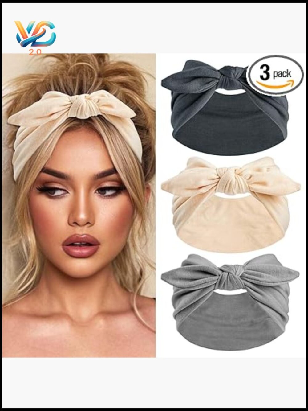 Wide Knotted Bandana Headbands Elastic Bow Headwrap Turban Hairband Non Slip